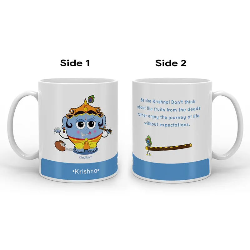 Whimsy Cute Krishna Ceramic Coffee Mug - 300 mL media 5