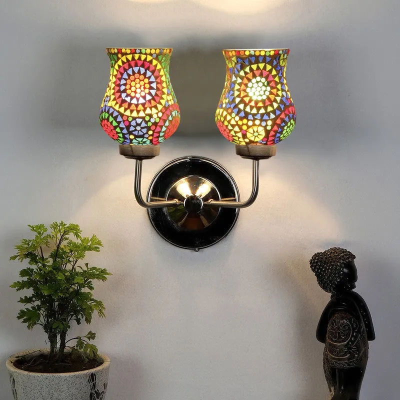 Tessera Glow Mandala Art Glass Wall Lamp media 4