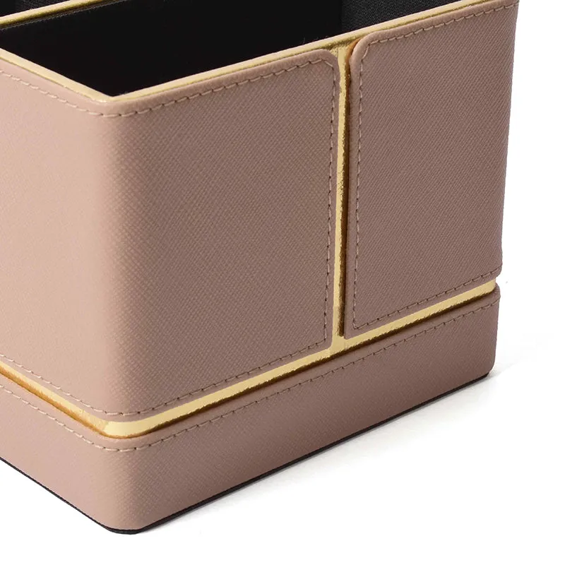 Ceastra Faux Leather Desk Organizer - Beige media 5