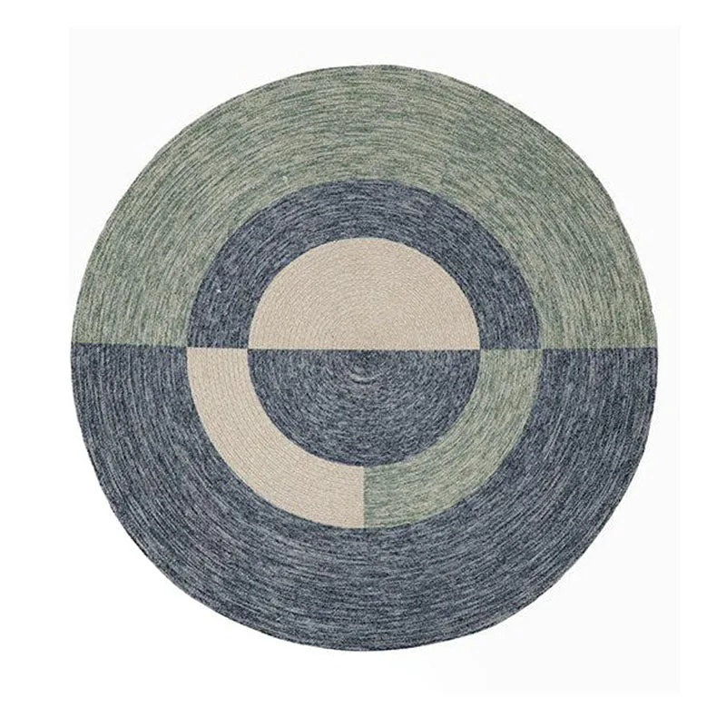 Blue Buzz Round Cotton Rug media 1