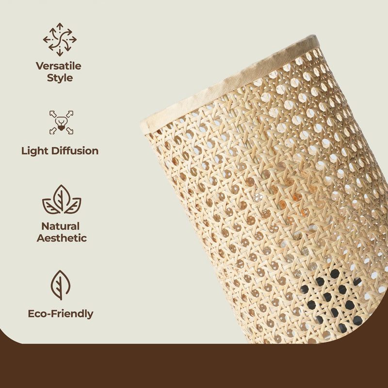 GridLit Rattan Table Lamp - Beige,Brown media 8