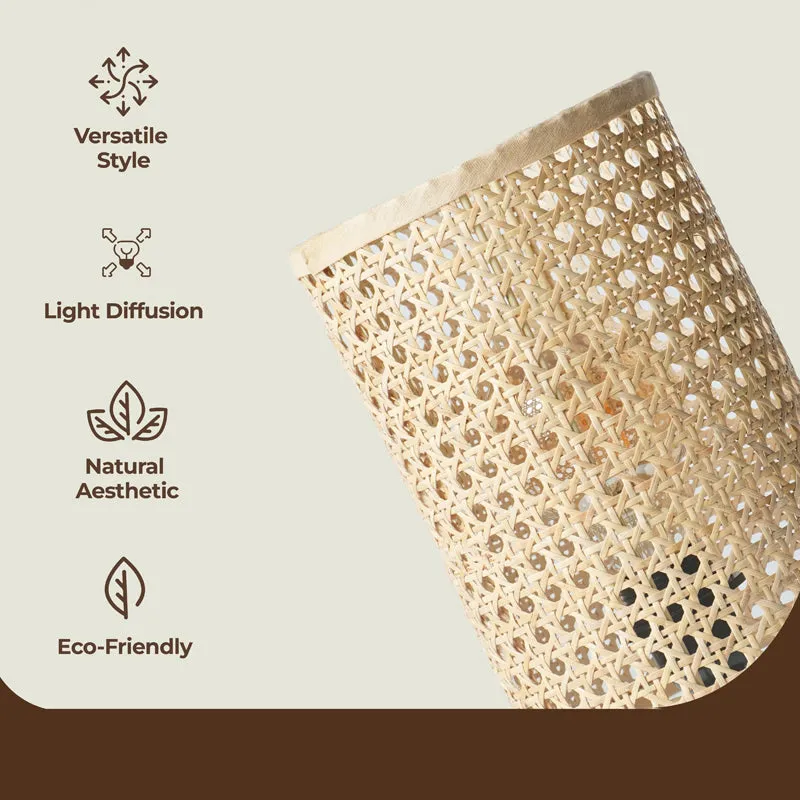 GridLit Rattan Table Lamp - Beige,Brown media 8