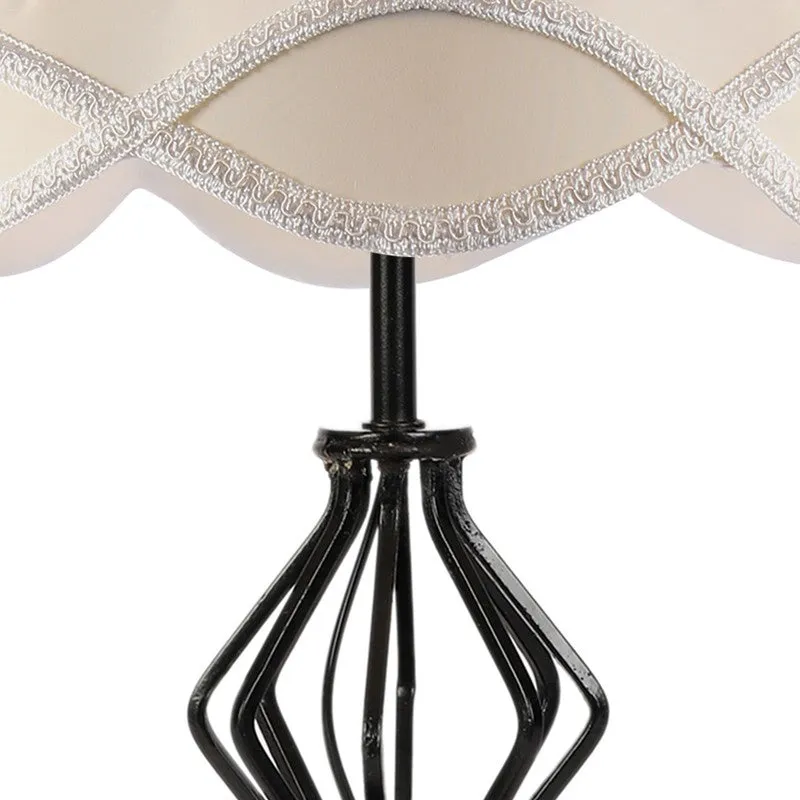 Auriosen Cotton Table Lamp With Wooden Base - Ivory media 8