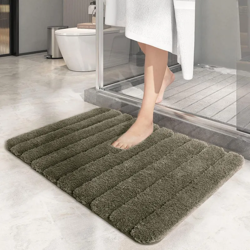 Toronto Touch Microfiber Bath Mat - Olive Green media 1