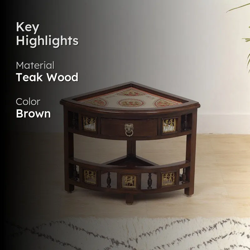 Quadro Teak Wood Side Table media 2