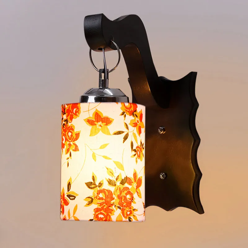 Delphi Printed Wooden Wall Lamp - Orange media 4