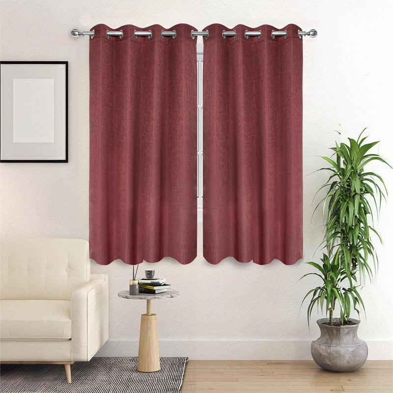 Saral Home Auriel Room Darkening Curtain (Mauve) - Set Of Two media 3