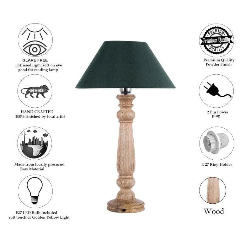 Blissful Beam Fabric Table Lamp - Brown,Green media 6