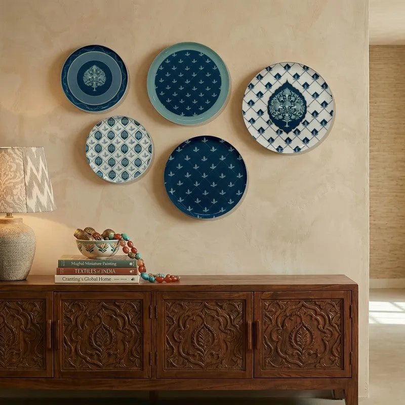 Azure Grid Metal Wall Plates - Set of Five media 1