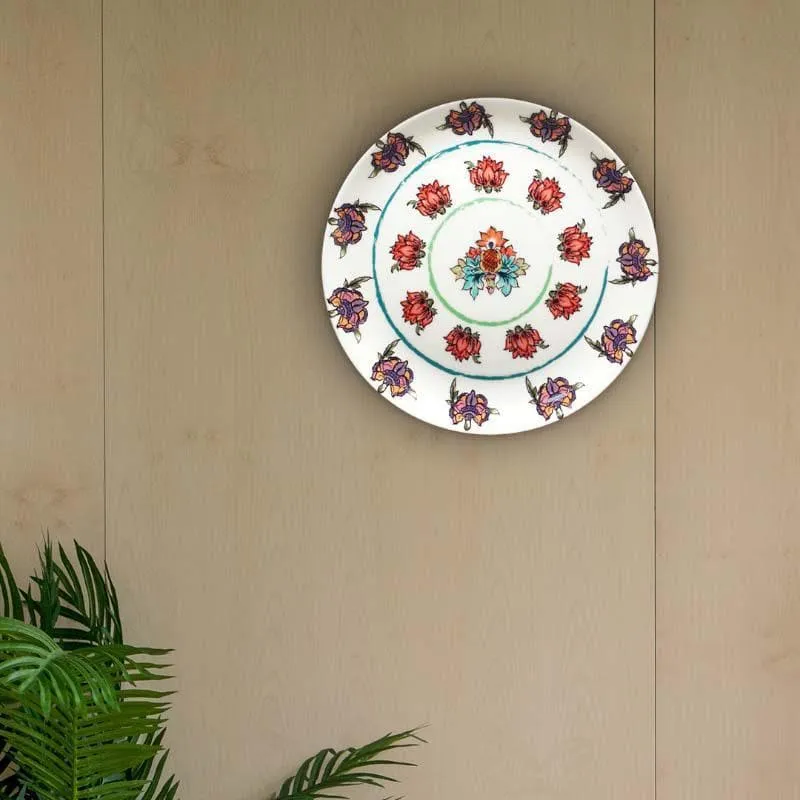 Floral Passion Decorative Plate - White media 4