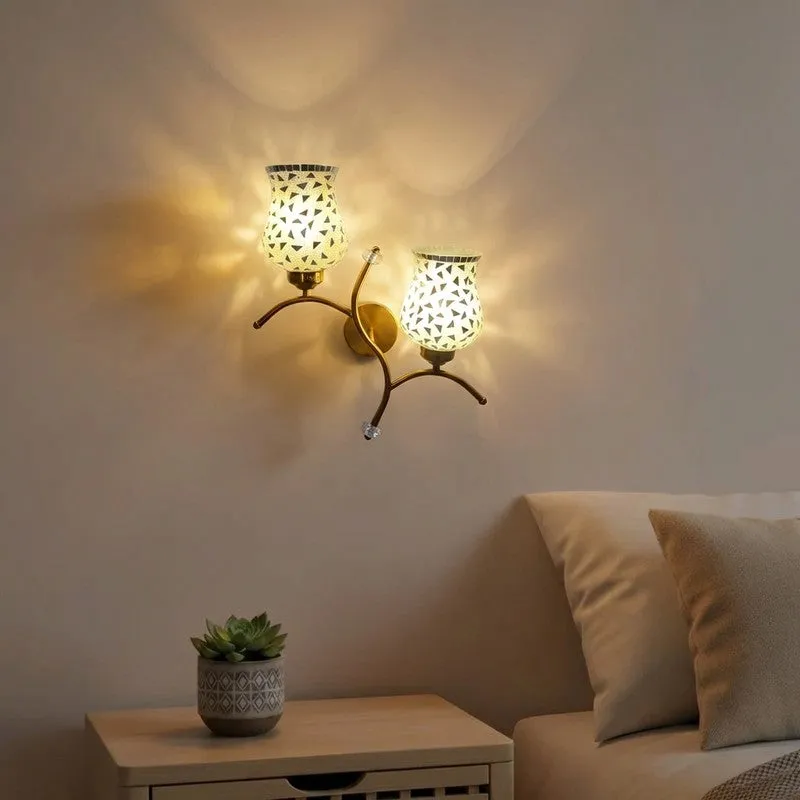 TwinAura Glass Wall Lamp - White media 1
