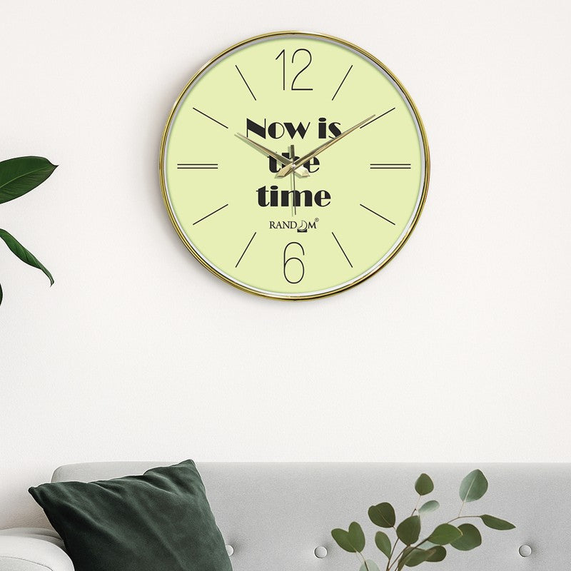 Now Is The Time Analog Wall Clock - Green