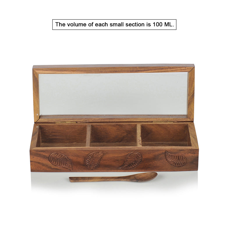 Nuo Sheesham Wood Spice Box media 4