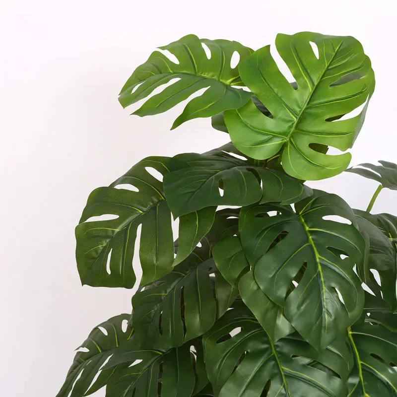 Monever Artificial Monstera With Black Plastic Pot - 4 Feet media 5