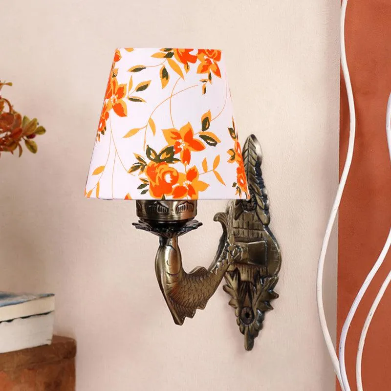 Ziada Stiva Ibis Flora Conical Fabric & Metal Wall Lamp - Multicolor media 3