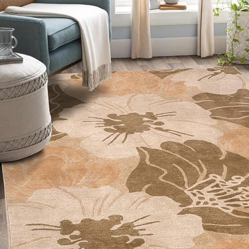 Anrion Hand Tufted Floral Wool & Nylon Carpet - Peach media 3