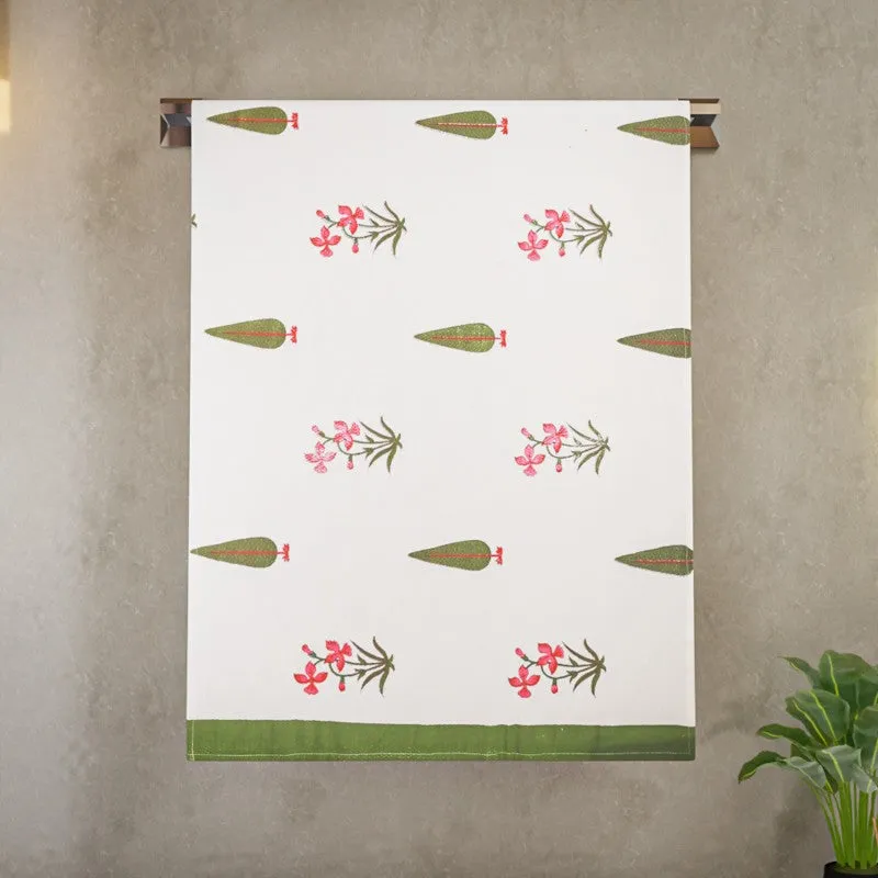 Tropical Bloom Cotton BathTowel - Green media 4