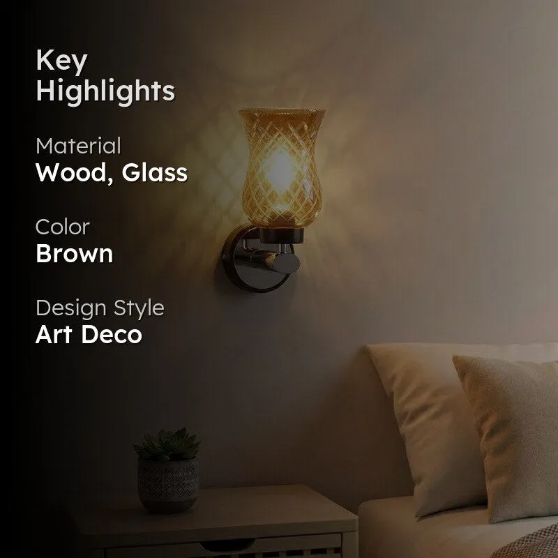 Honey Glow Chrome Amber Glass Wall Lamp media 2