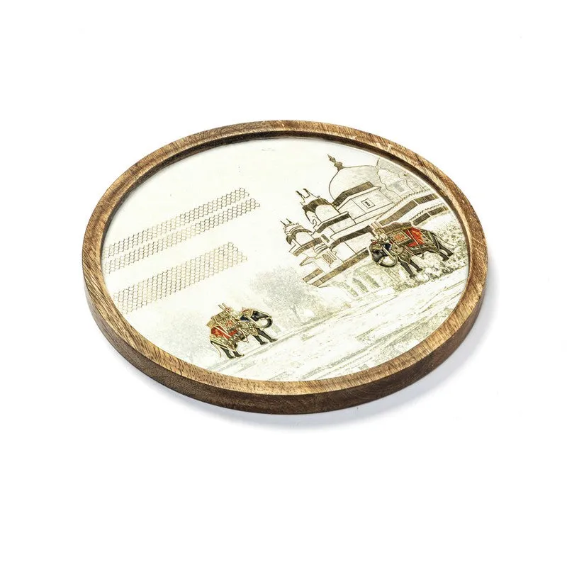 TimberBloom Mughal MDF Platter - White media 3