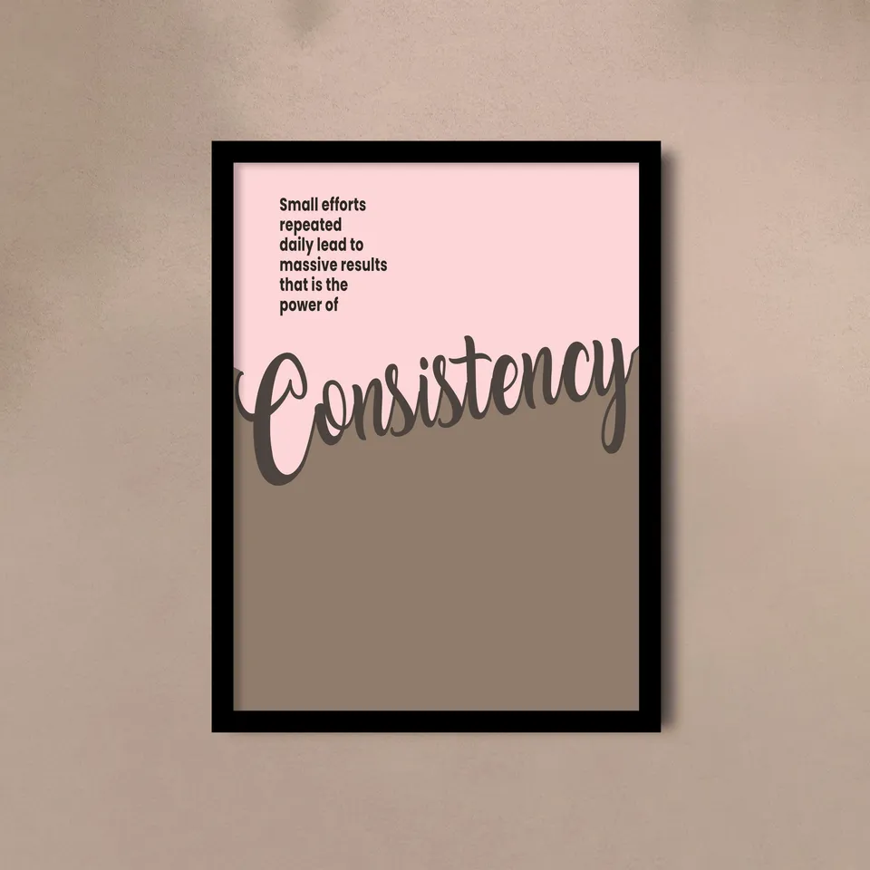 Wellness Quote Wall Painting With Frame - Set Of Six media 3