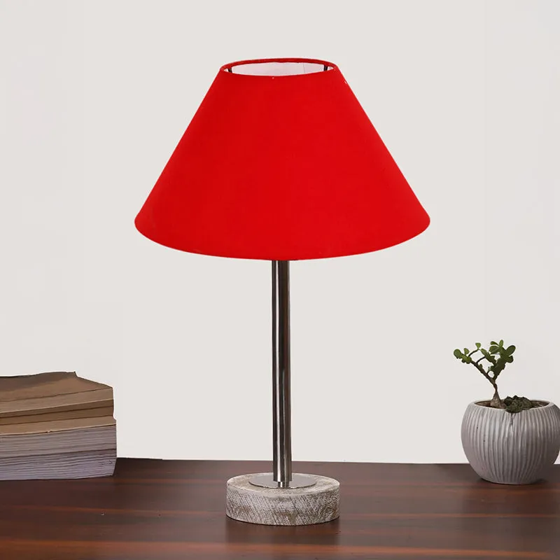 Cotin II Rodin Wooden Table Lamp - Red,Silver,White media 3