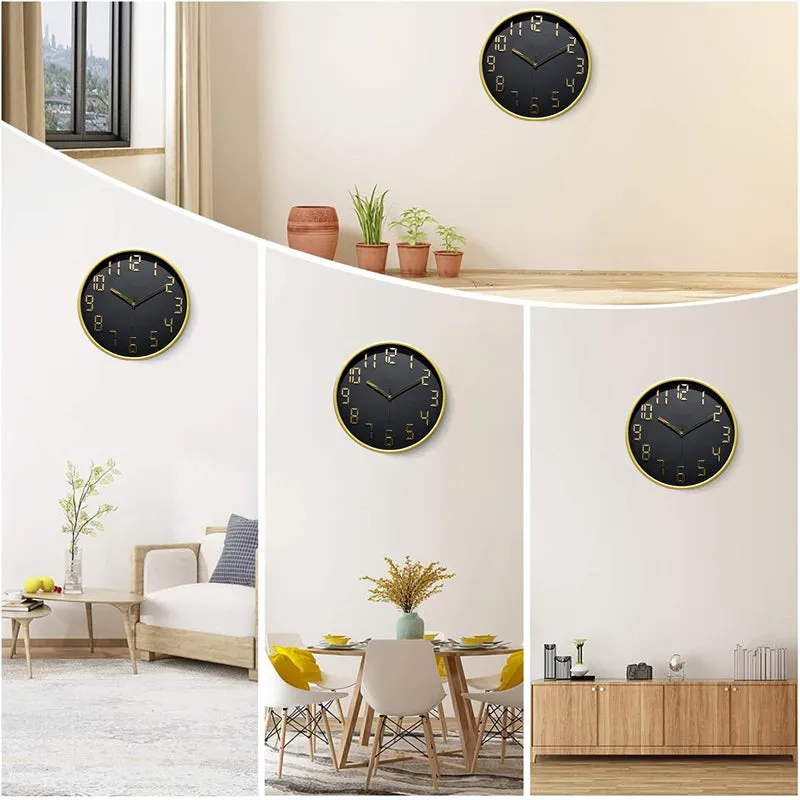 Centura Analog Wall Clock - Gold, Black media 7
