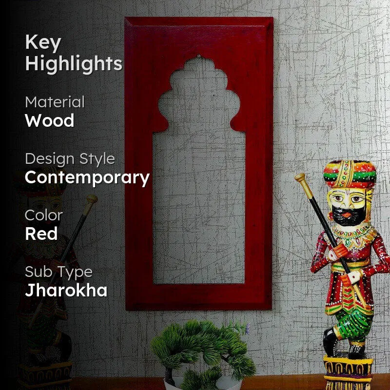Nicheva Wooden Wall Accents - Red media 2