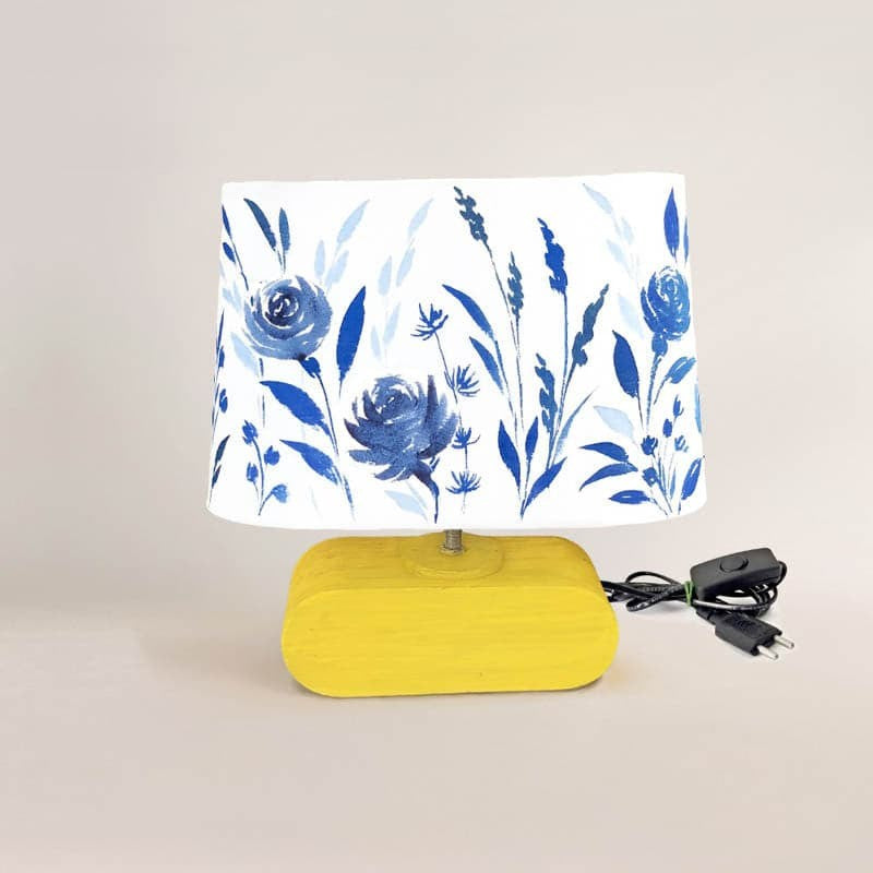 Indigo Bloom Glam Handpainted Fabric Table Lamp - Multicolor media 4