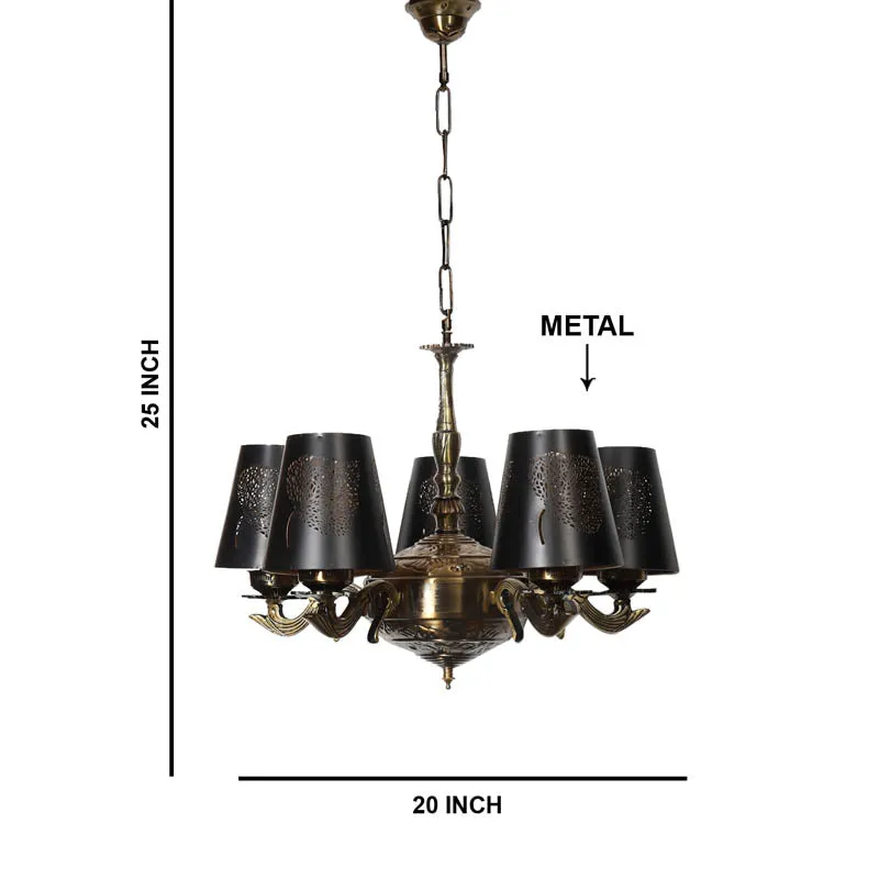 Raafae Conical Golden Antique Ceiling Lamp media 6