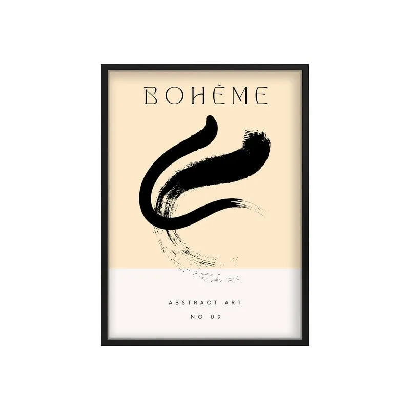 Gestural Calm Canvas Wall Painting With Black Frame media 3