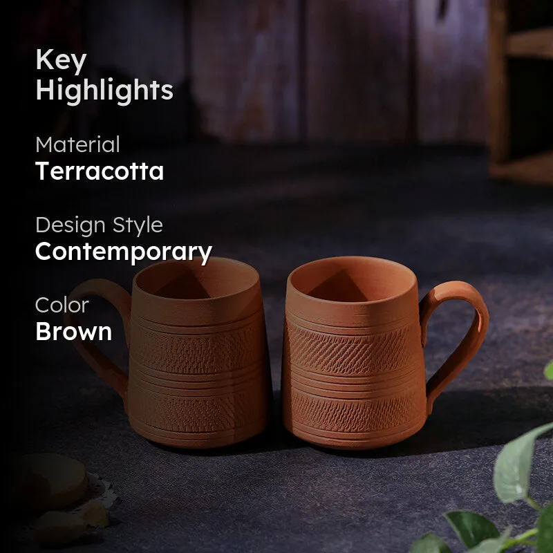 Niyati Terracotta Coffee Mug (250 mL Each) - Set of Two media 2