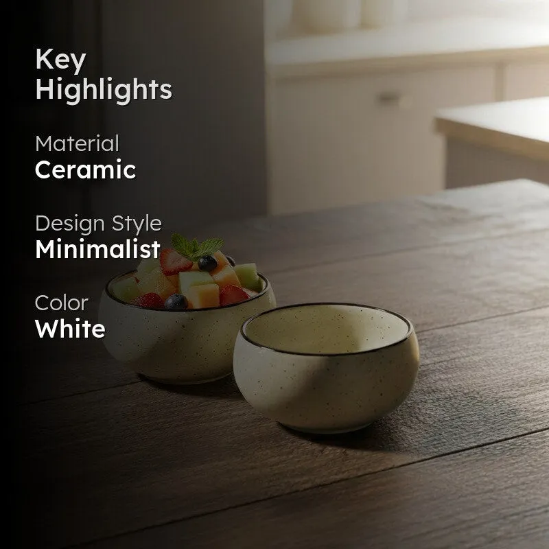 Culine Ceramic Snack Bowls (White, 150 mL Each) - Set Of Two media 2