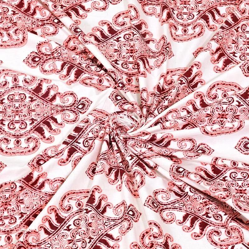 Restora Ethnic Cotton Bedsheet (Pink & White) - 240 TC media 8