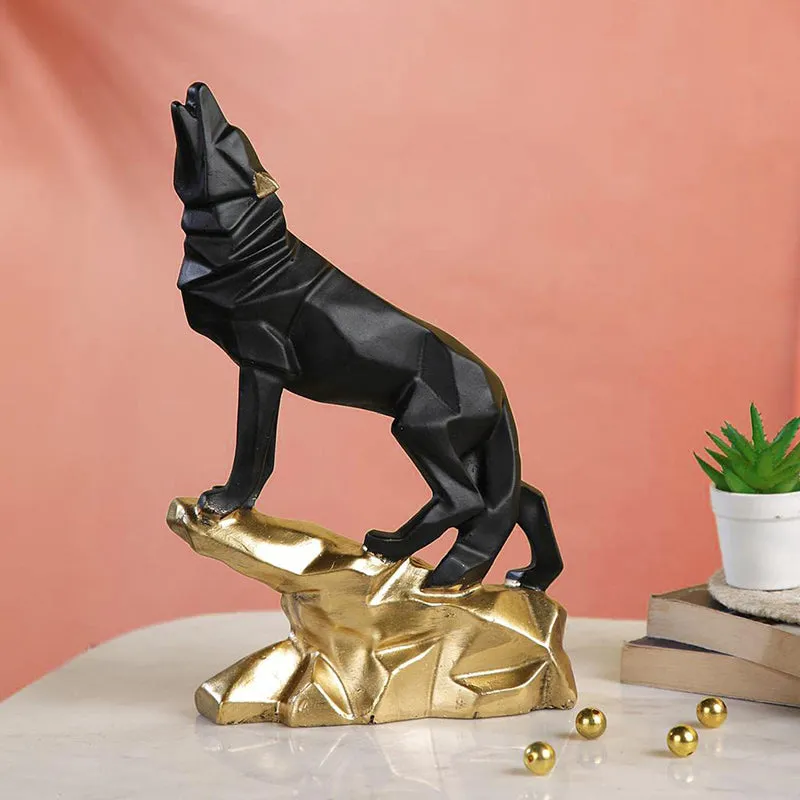 Geometric Wolverine Howl Showpiece - Black media 1