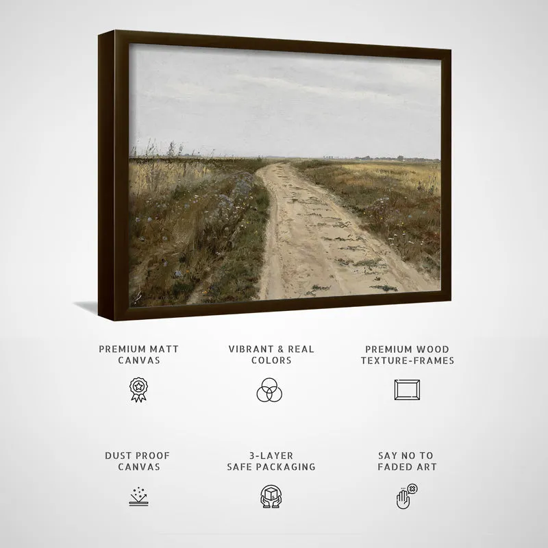 Desolate Road Wood Wall Art With Frame - Black media 5