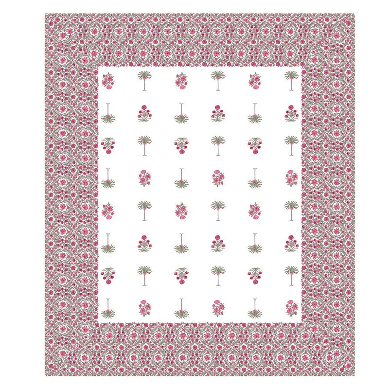 Rang Style Cotton Bedsheet (Pink,Green,White) - 120 TC media 5