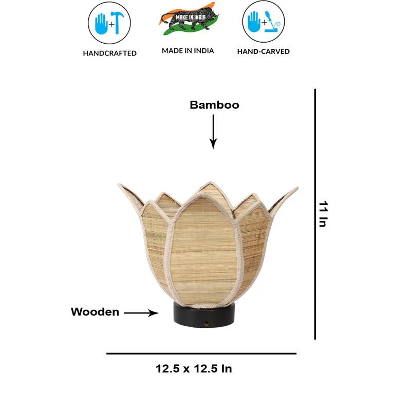 Naturae Bamboo Petal Curve Table Lamp - Beige media 7