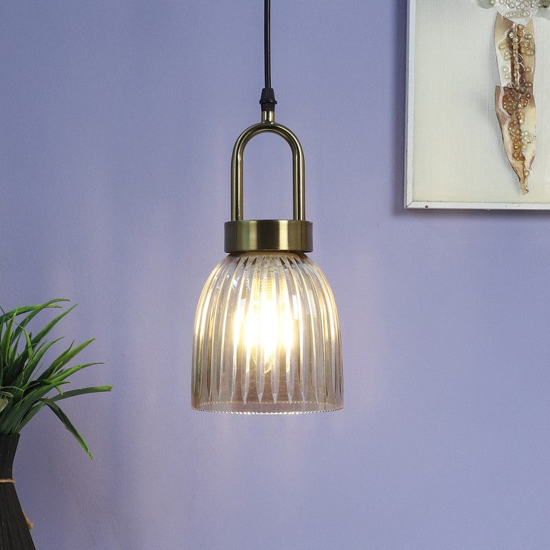 Auric Ribbed Glass Ceiling Lamp
