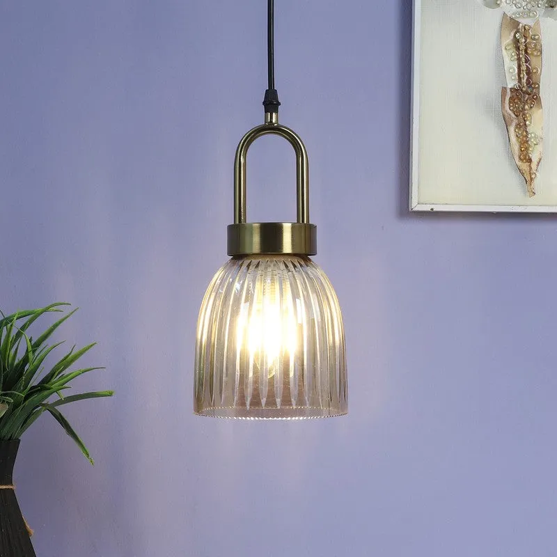 Auric Ribbed Glass Ceiling Lamp media 1