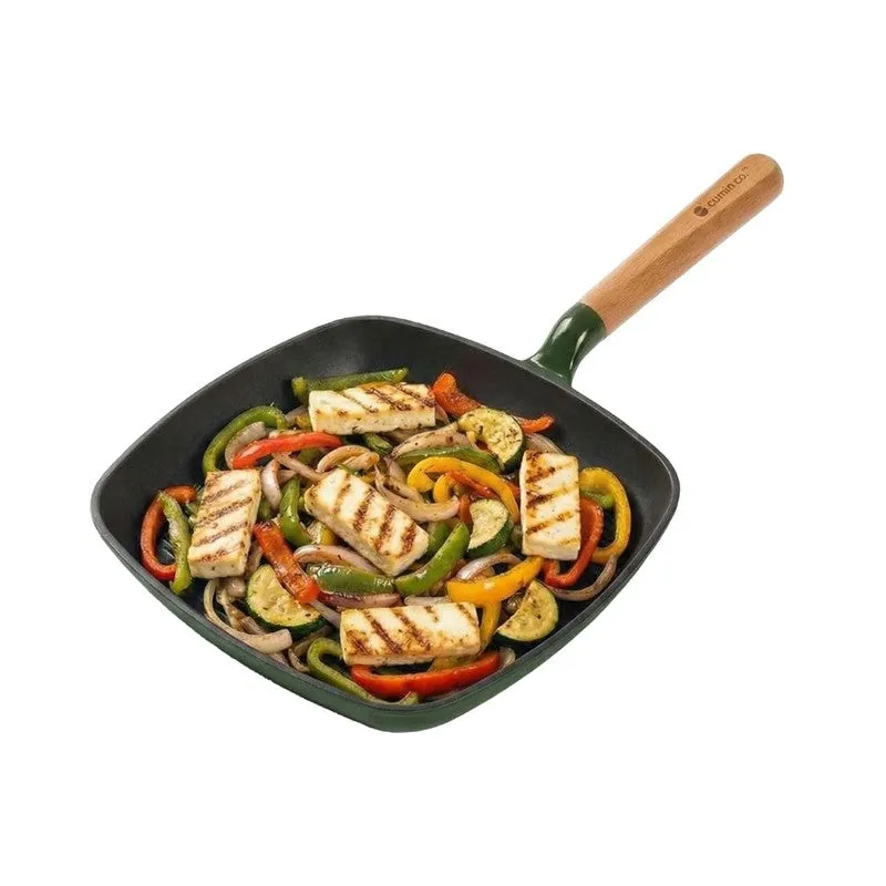 Cumin Co Enamel Cast Iron Grill Pan - Green media 3