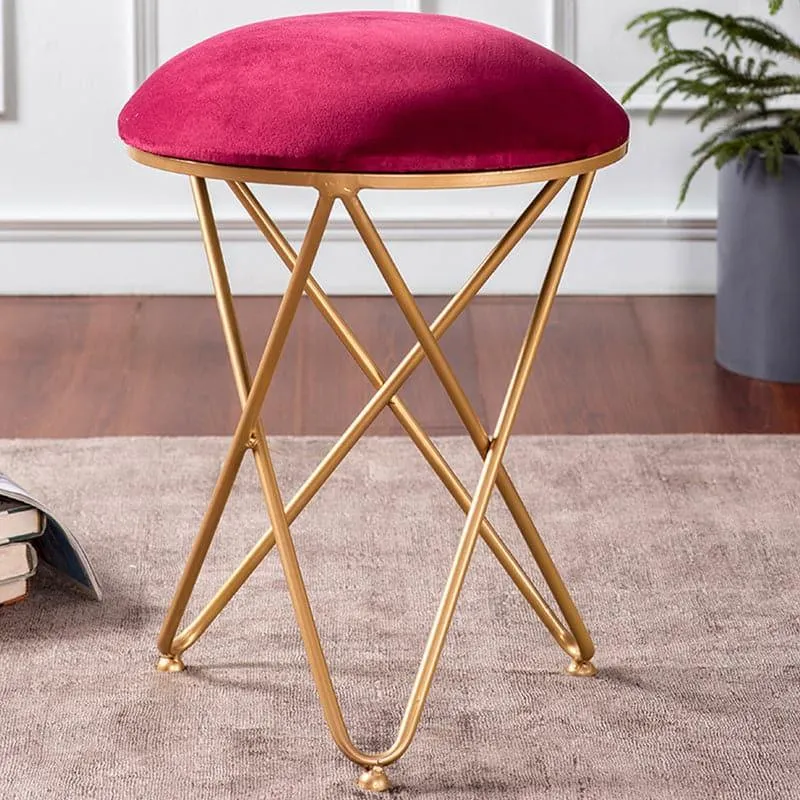 Jada Velvet Stool - Red media 1