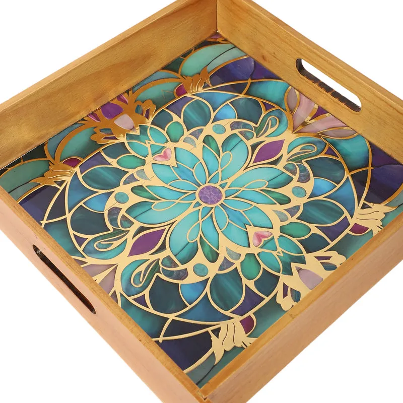 Floral Feast Square Wooden Serving Tray media 3