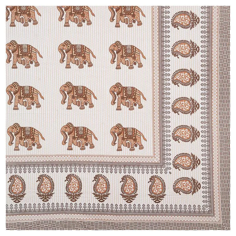 Viraj Ethnic Cotton Bedsheet (White,Yellow) - 180 TC media 6