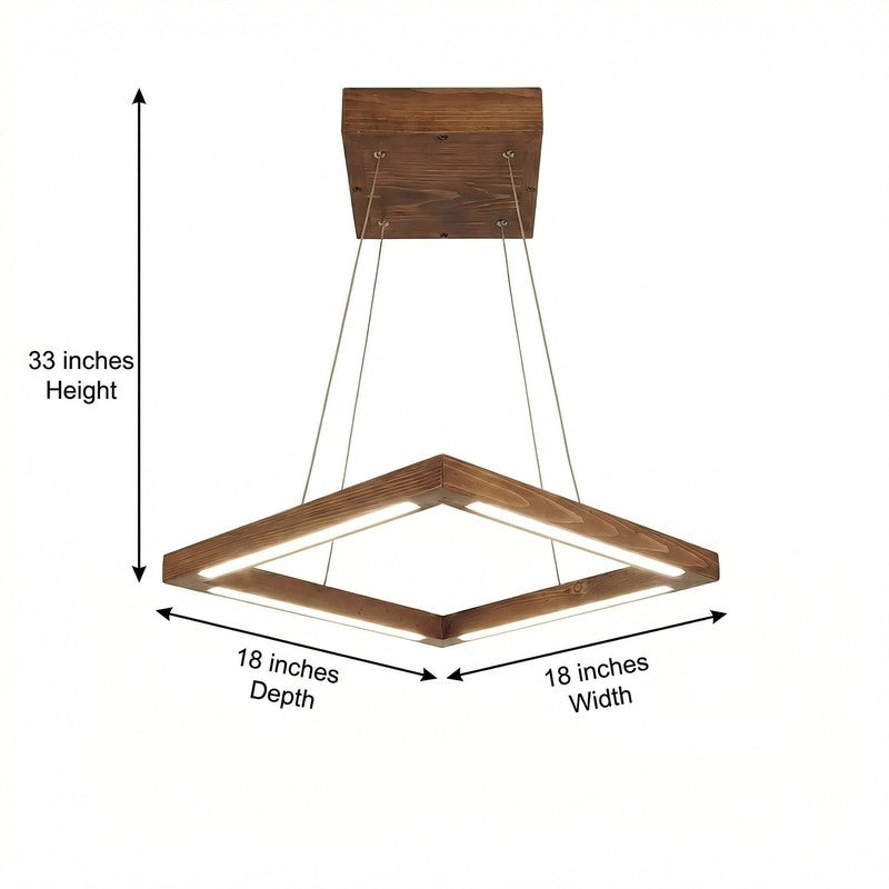 Gwynevere Linear LED Wooden Ceiling Lamp - Brown media 9