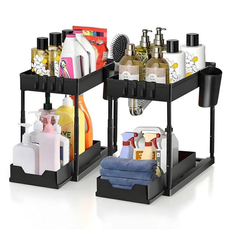 Laxis FlexiRise Black (Metal,Plastic) Racks - Set Of Two media 3