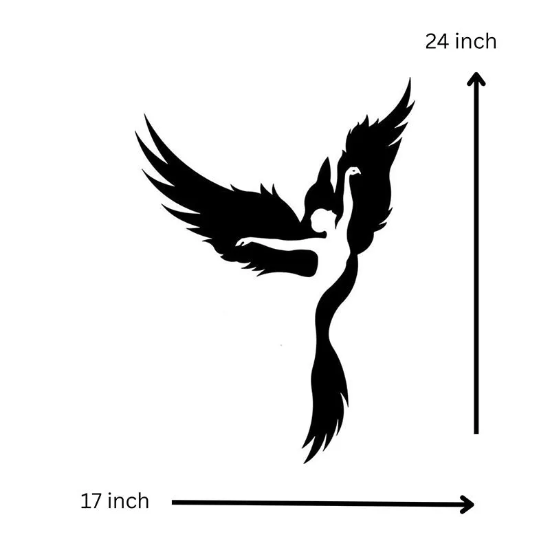 Girl And Phoenix Black Iron Wall Accent media 5