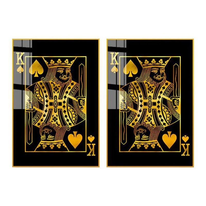 Crown & Spade Canvas Wall Art With Frame - Set Of Two media 4