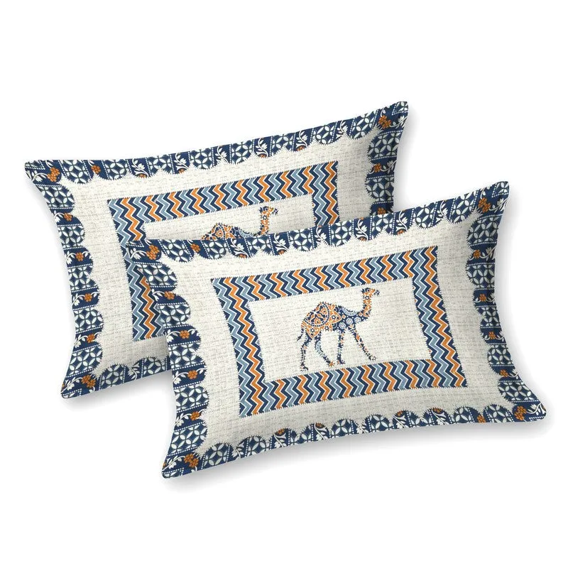 Camelia Cotton Bedsheet (Blue) - 160 TC media 4