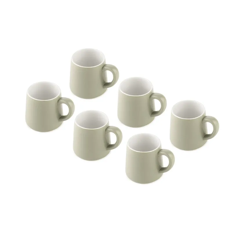 Aurelian Porcelain Tea Cup (200 mL Each,Green) - Set Of Six media 7