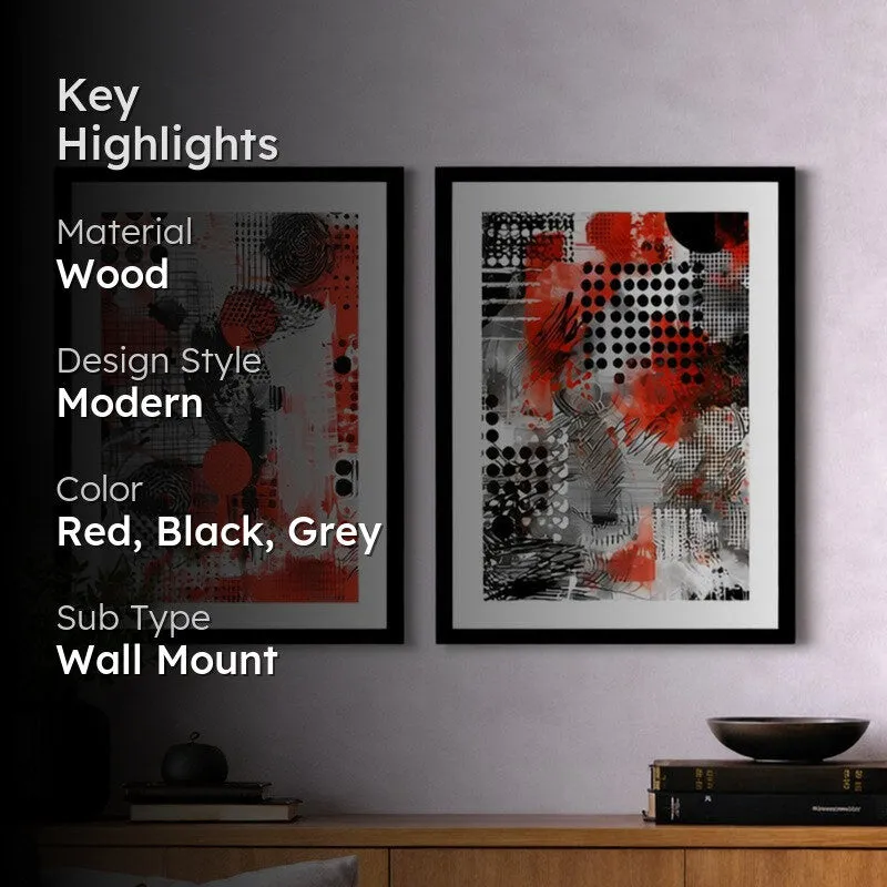 Pop Of Red Wall Art With Frame - Set Of Two media 2